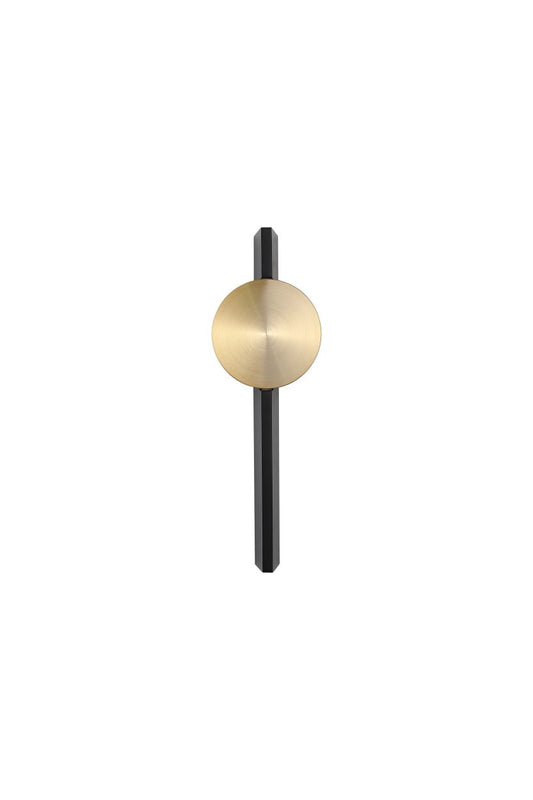 Searchlight Shield LED Wandlamp, Sand Zwart and Messing Metaal