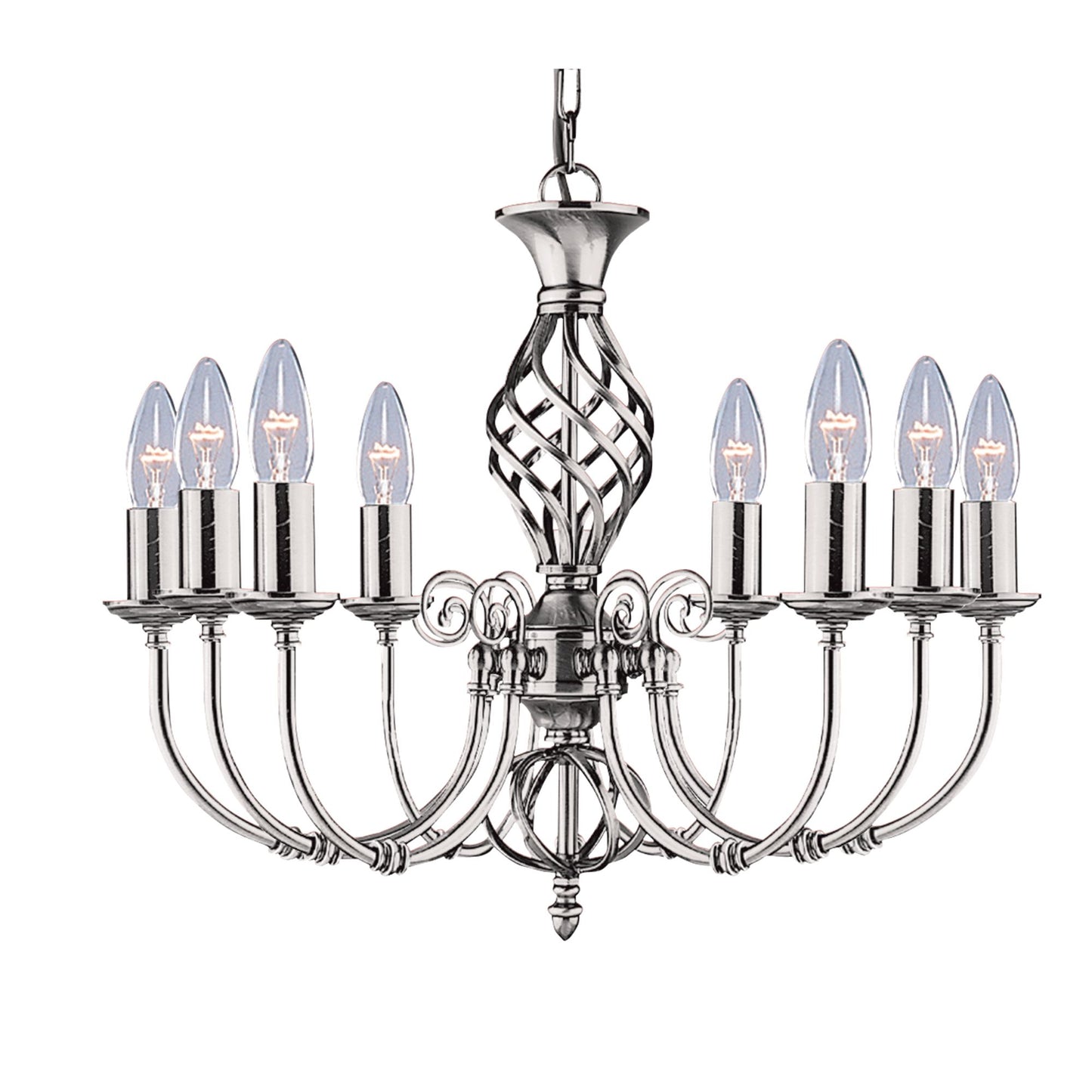 Searchlight Zanzibar 8Lt Pendant - Satin Silver Metal