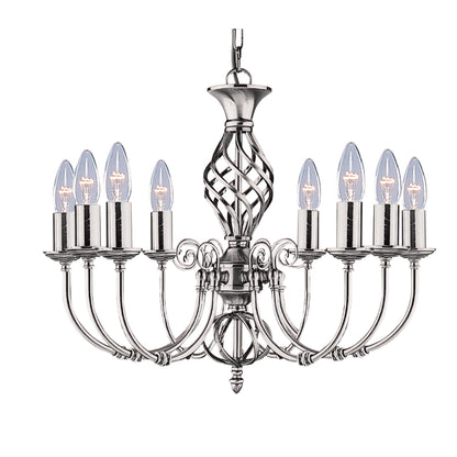 Searchlight Zanzibar 8Lt Pendant - Satin Silver Metal