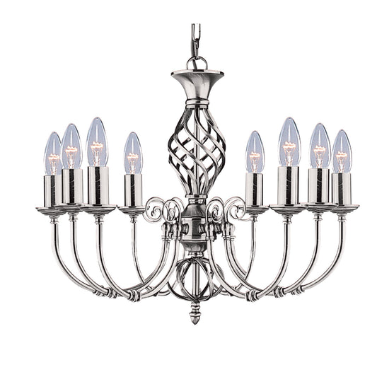 Searchlight Zanzibar 8Lt Pendant - Satin Silver Metal