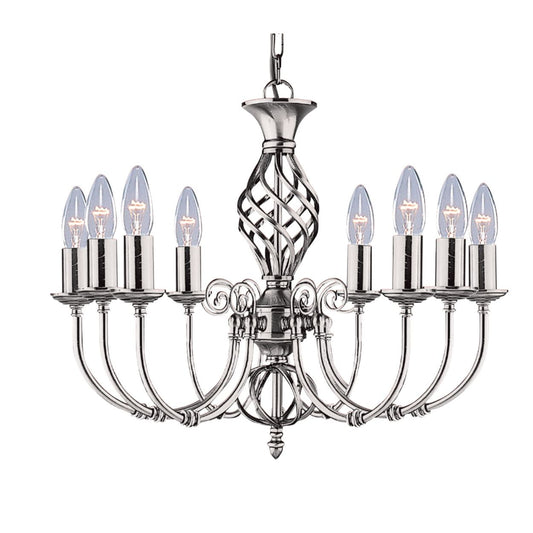Searchlight Zanzibar 8Lt Hanglamp Satin Zilver Metaal