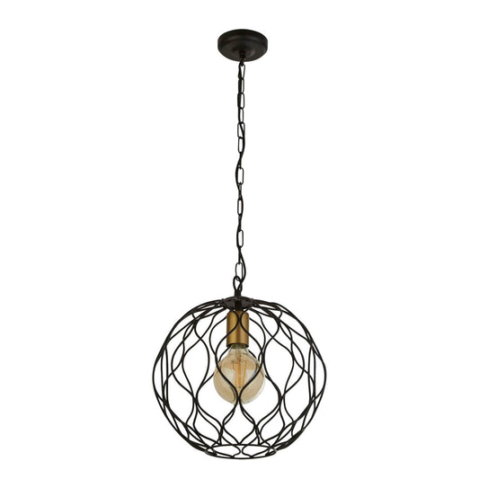 Searchlight Finesse Hanglamp Zwart & Goud Metaal
