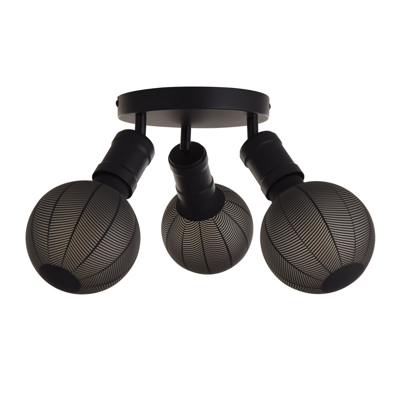 Searchlight Dance 3Lt Flush Sand Zwart Metaal