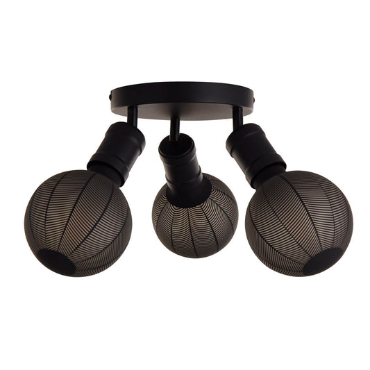 Searchlight Dance 3Lt Flush Sand Zwart Metaal