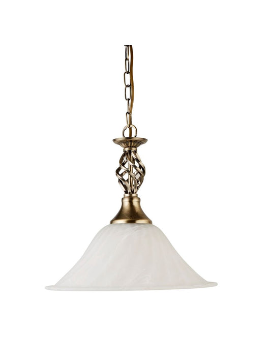 Searchlight Cameroon Hanglamp Antique Messing Metaal & Glas