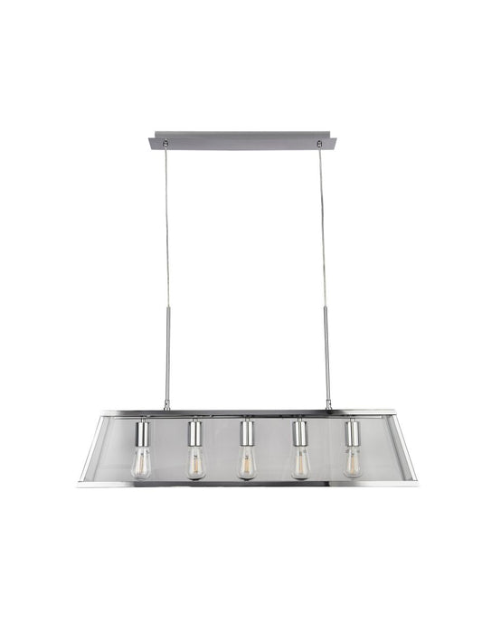 Searchlight Voyager 5Lt Bar Hanglamp Chroom Metaal & Glas