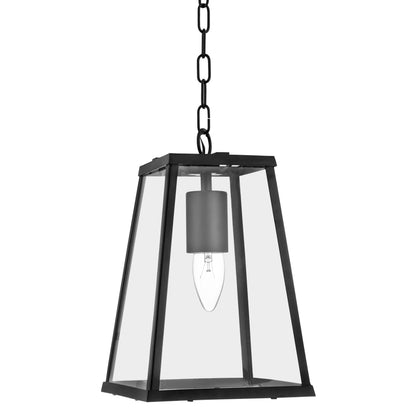 Searchlight Voyager Pendant  - Black Metal & Glass