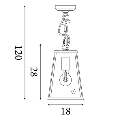 Searchlight Voyager Pendant  - Black Metal & Glass