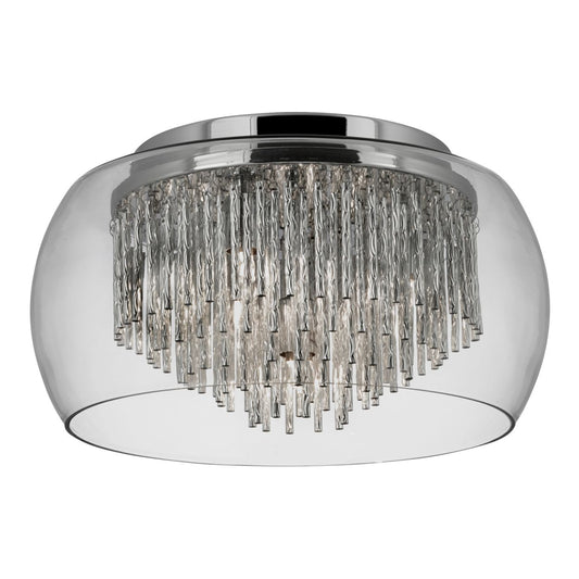 Searchlight Curva 4Lt Flush Chroom Metaal & Kristal Glas