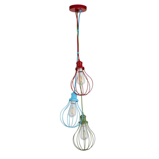 Searchlight Novelty 3Lt Hanglamp Multi Coloured Metaal