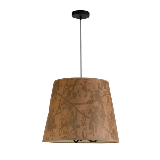 Searchlight Isla 3Lt Hanglamp, Recycled Paper Lampenkap and Zwart Metaal