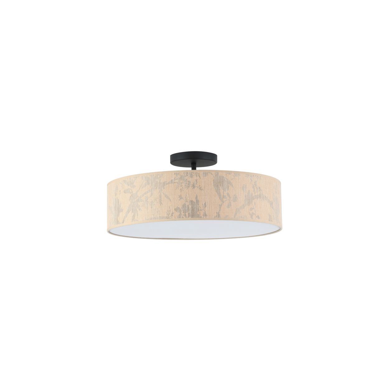 Searchlight Isla 3Lt Flush Recycled Paper Lampenkap and Zwart Metaal