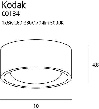 Maxlight C0134 Plafondlamp Kodak I