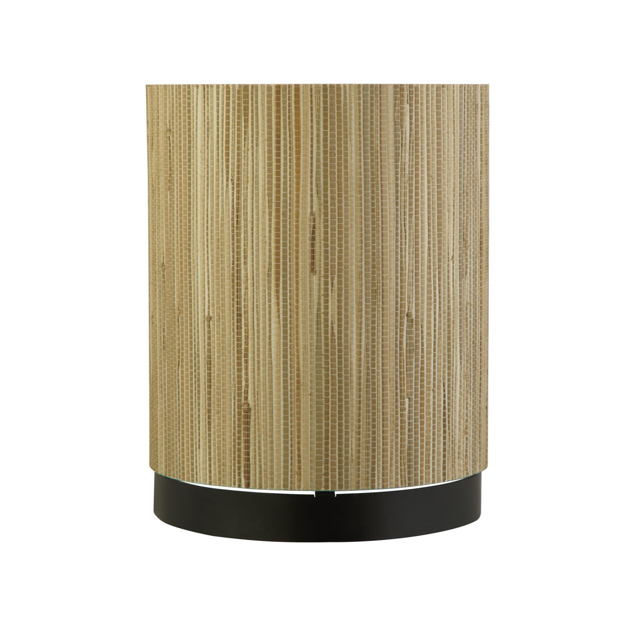 Searchlight Meadow 1Lt Wandlamp, Naturel Grass Lampenkap and Zwart Metaal