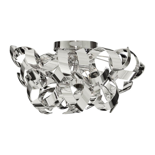 Searchlight Curls 3Lt Semi Flush Chroom Metaal