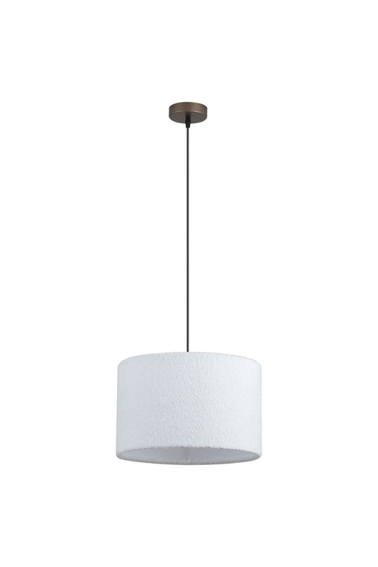 Searchlight Chelsea 1Lt Hanglamp, Latte Metaal with Plush Lampenkap