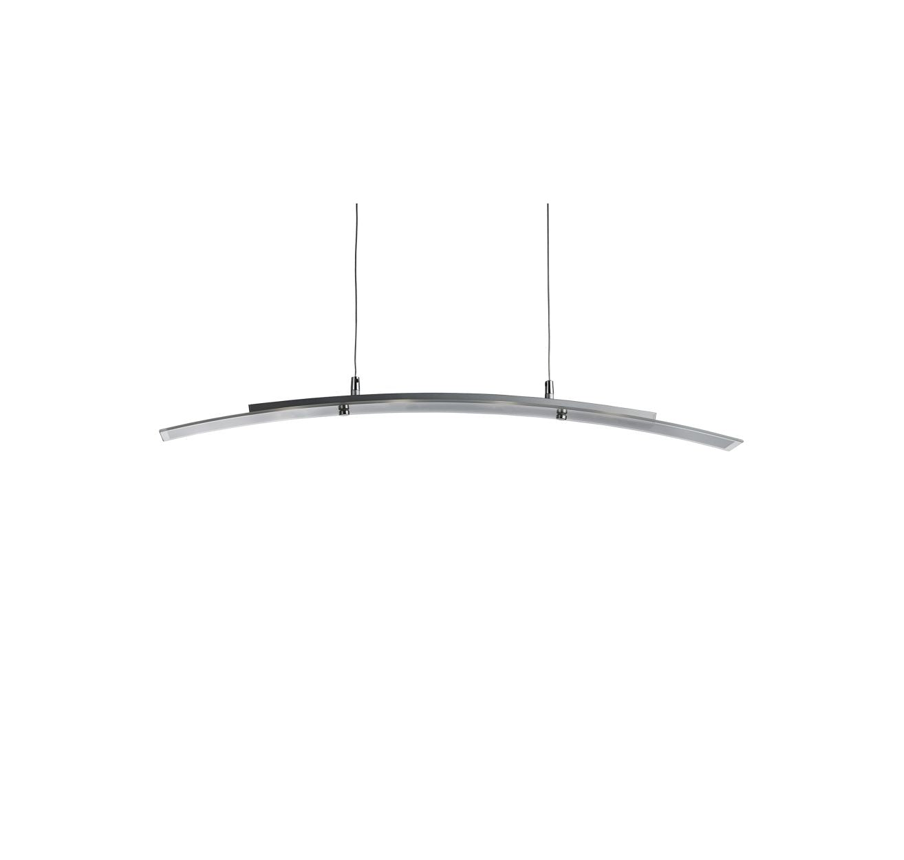 Searchlight Curve 4Lt Hanglamp Satin Zilver Metaal & Mat Glas