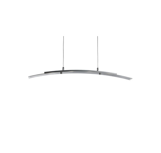 Searchlight Curve 4Lt Hanglamp Satin Zilver Metaal & Mat Glas