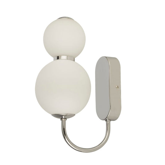 Searchlight Snowball 2Lt Wandlamp Chroom Metaal & Opal Glas
