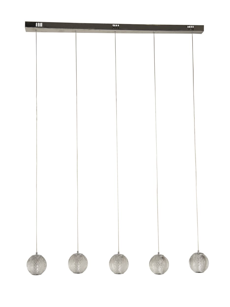 Searchlight Allure 5Lt Bar Hanglamp Chroom Metaal & Helder Acryl