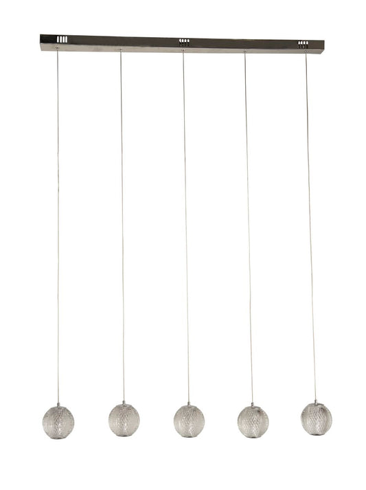 Searchlight Allure 5Lt Bar Hanglamp Chroom Metaal & Helder Acryl