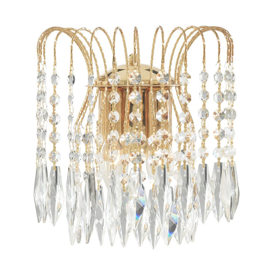 Searchlight Waterfall 2Lt Wandlamp Goud Metaal & Kristal