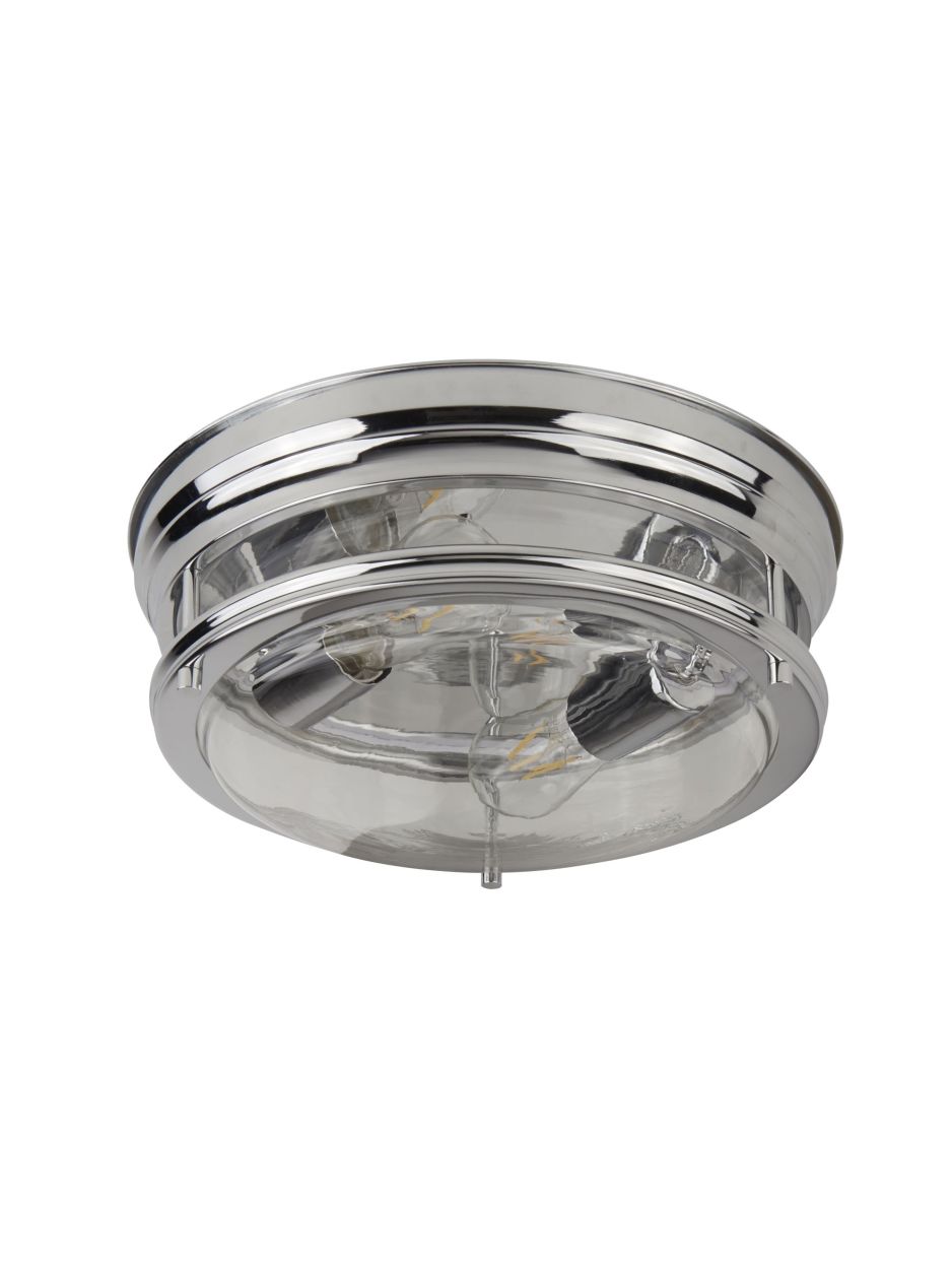 Searchlight Glasgow 2Lt Flush Chroom Metaal & Helder Glas