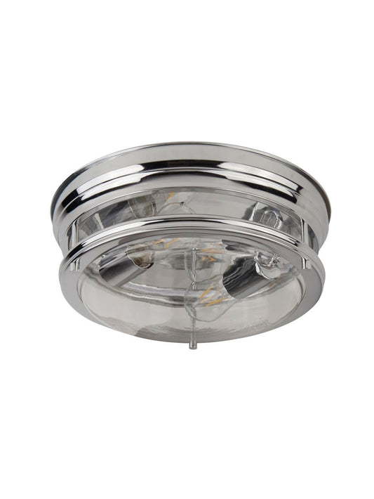 Searchlight Glasgow 2Lt Flush Chroom Metaal & Helder Glas