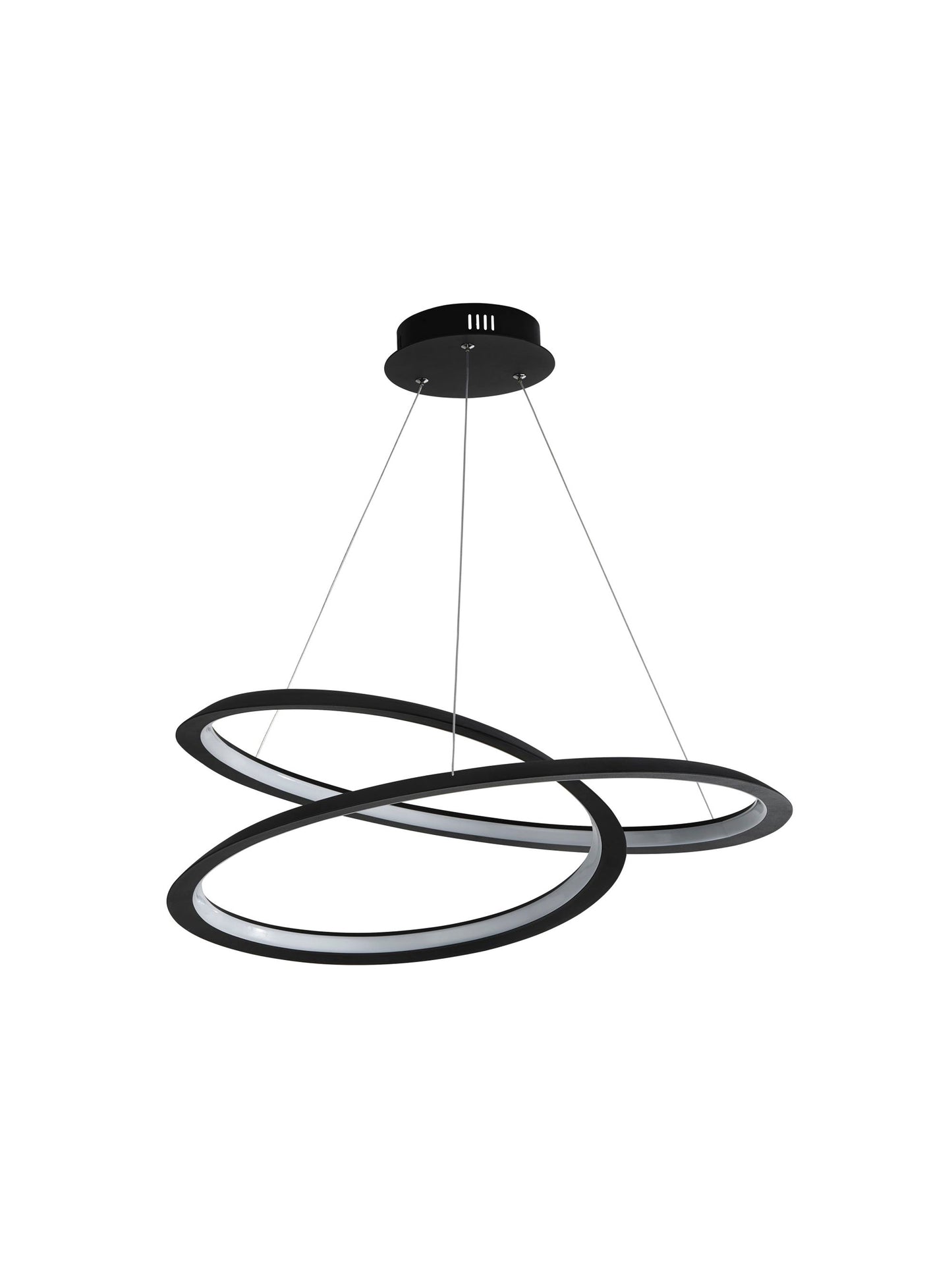 Searchlight Swirl II  Pendant  - Sand Black Metal & Opal