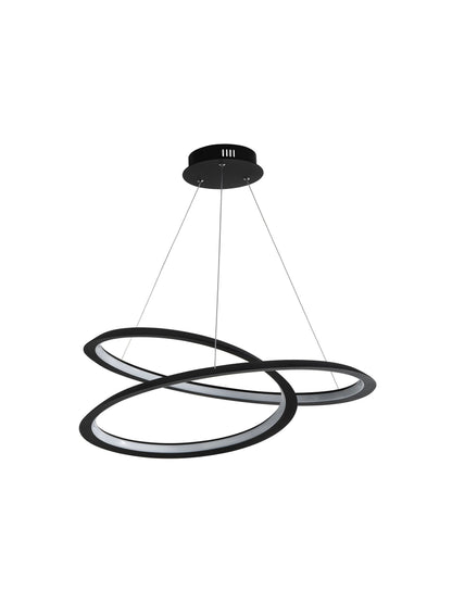 Searchlight Swirl II  Pendant  - Sand Black Metal & Opal