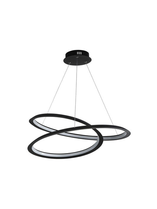 Searchlight Swirl II  Pendant  - Sand Black Metal & Opal