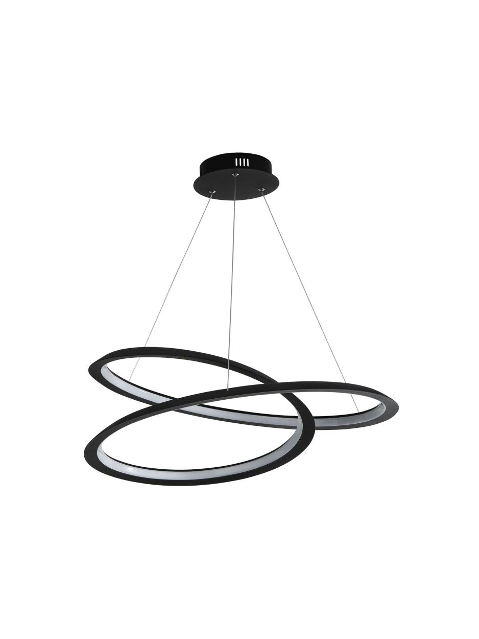 Searchlight Swirl II Hanglamp Sand Zwart Metaal & Opal