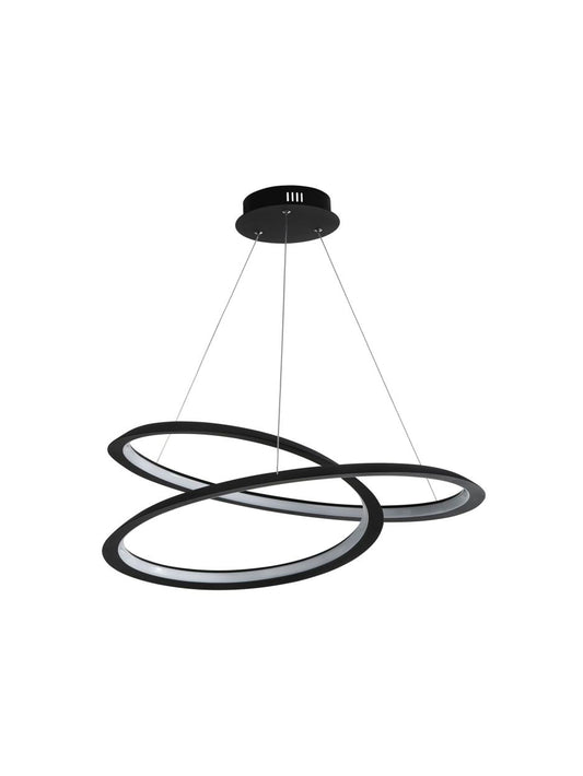 Searchlight Swirl II Hanglamp Sand Zwart Metaal & Opal