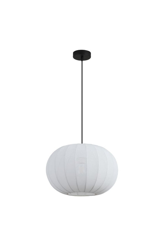Searchlight Radiant 1Lt Hanglamp, Zwart Metaal with Soft Stof Lampenkap