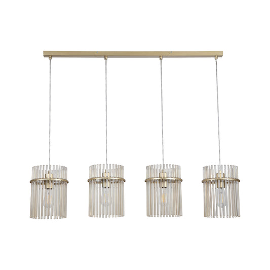 Searchlight Swizzle 4Lt Bar Pendant,  Gold Metal with Champagne Rods