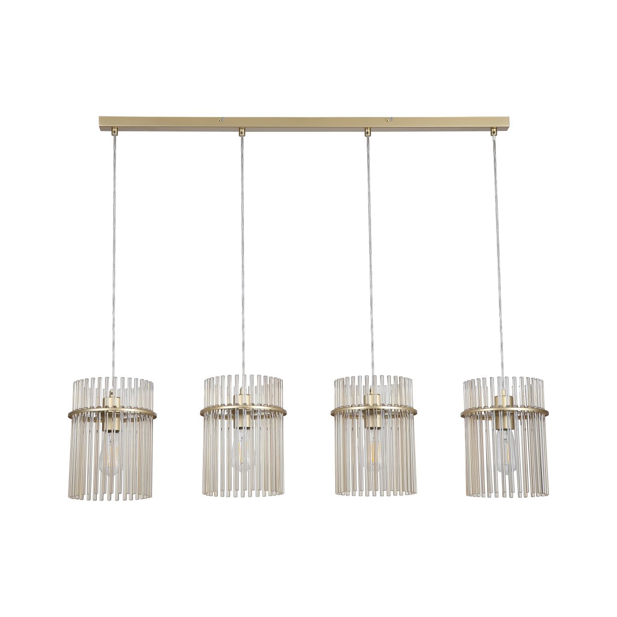 Searchlight Swizzle 4Lt Bar Hanglamp, Goud Metaal with Champagne Rods