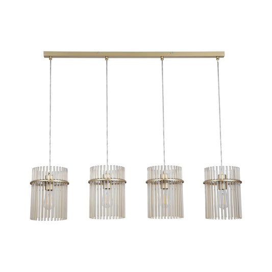 Searchlight Swizzle 4Lt Bar Hanglamp, Goud Metaal with Champagne Rods