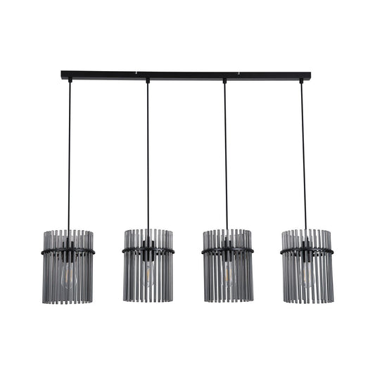 Searchlight Swizzle 4Lt Bar Hanglamp, Mat Zwart Metaal with Smoked Rods