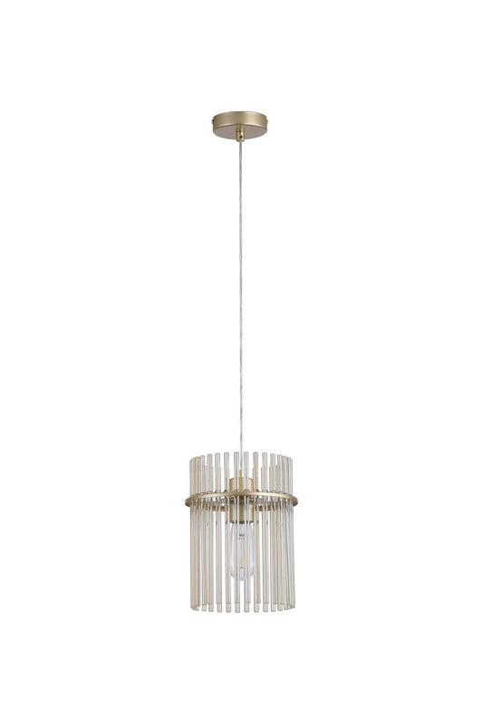 Searchlight Swizzle 1Lt Hanglamp, Goud Metaal with Champagne Rods
