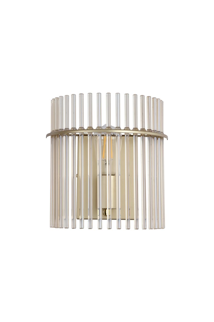 Searchlight Swizzle 1Lt Wandlamp, Goud Metaal with Champagne Rods