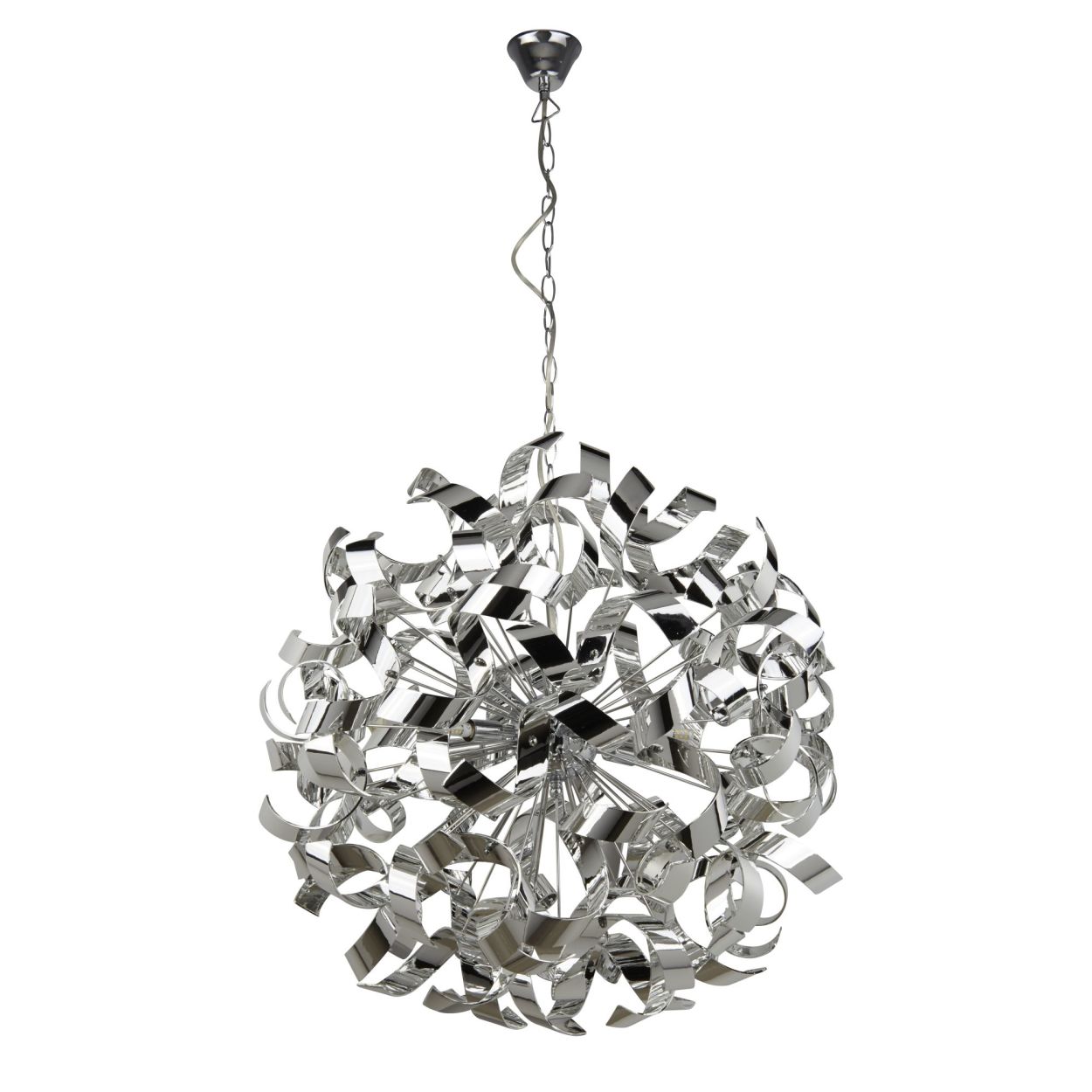 Searchlight Curls 6Lt Hanglamp Chroom Metaal