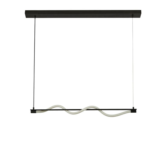 Searchlight Serpent Hanglamp Zwart Metaal & Opal Tube