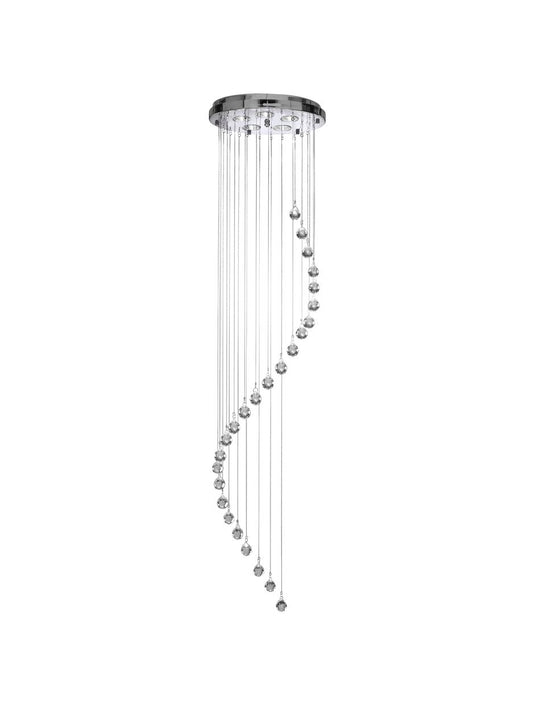 Searchlight Hallway 5Lt Multi Drop Hanglamp Chroom Metaal & Helder Kristal
