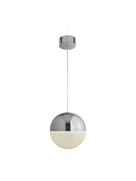 Searchlight Marbles LED Hanglamp Chroom Metaal & Crushed Ice Lampenkap