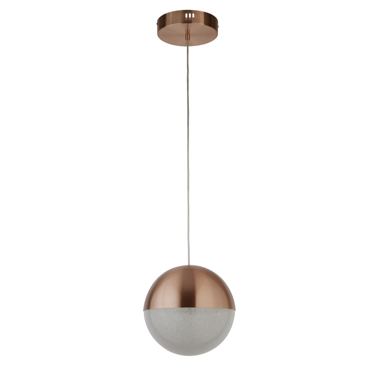 Searchlight Marbles LED Hanglamp Koper Metaal & Crushed Ice Lampenkap