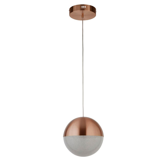 Searchlight Marbles LED Hanglamp Koper Metaal & Crushed Ice Lampenkap