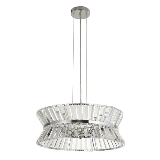 Searchlight Uptown 7Lt Hanglamp/Semi Flush Chroom Metaal & Helder Kristal
