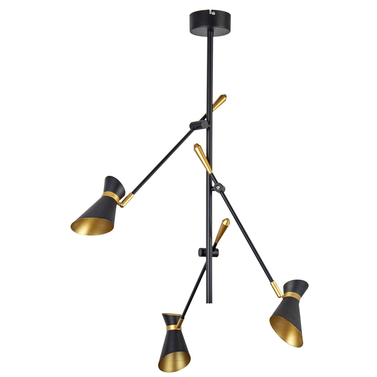 Searchlight Diablo Spot 3Lt LED Plafondlamp Mat Zwart Metaal