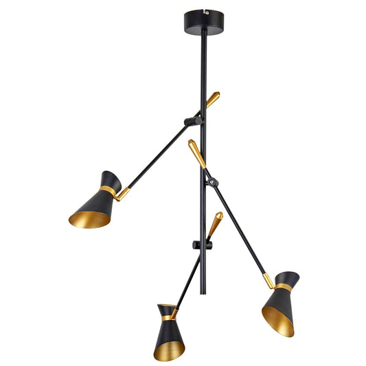 Searchlight Diablo Spot 3Lt LED Plafondlamp Mat Zwart Metaal