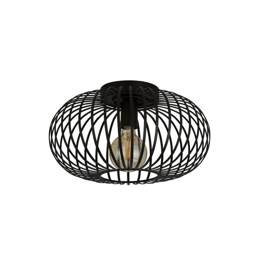 Searchlight Avery Hanglamp Convertible to Semi Flush Zwart Metaal